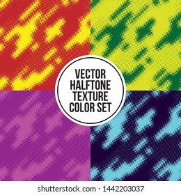 Set of 4 colored halftone textures