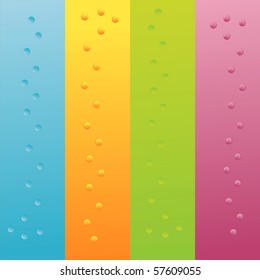 set of 4 colorful backgrounds with bubbles