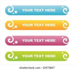 set of 4 colorful banners