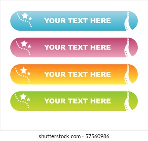 set of 4 colorful banners