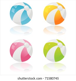 set of 4 colorful beach balls