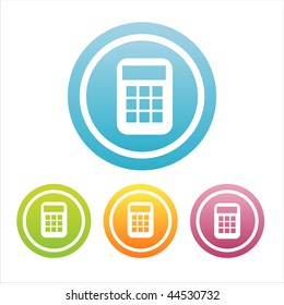 set of 4 colorful calculator signs