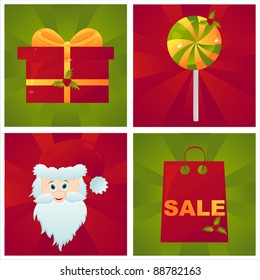 set of 4 colorful christmas backgrounds