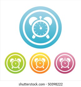 set of 4 colorful clock signs