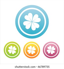 set of 4 colorful clover signs