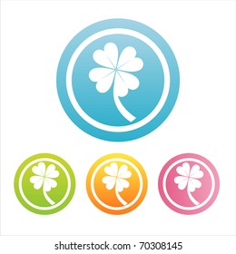 set of 4 colorful clover signs