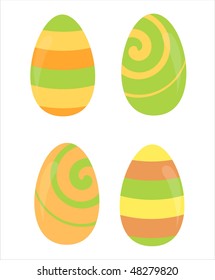 set of 4 colorful easter eggs