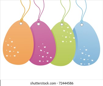 set of 4 colorful easter sale tags