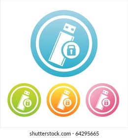 set of 4 colorful flash memory signs