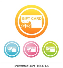 set of 4 colorful gift cards signs