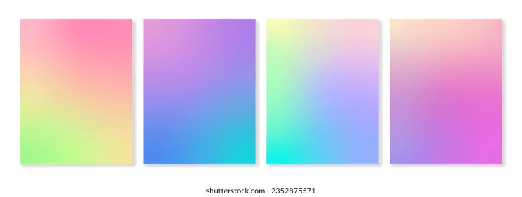 Set of 4 colorful gradient vector backgrounds. For covers, wallpapers, branding, social media and other projects. For web and print.