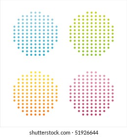 set of 4 colorful halftones
