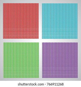 Set of 4 colorful knitted patterns