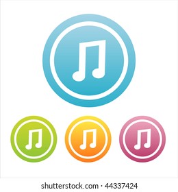 set of 4 colorful music signs