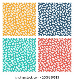 Conjunto de 4 patrones coloridos con hojas abstractas