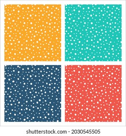 Conjunto de 4 patrones de color con puntos blancos