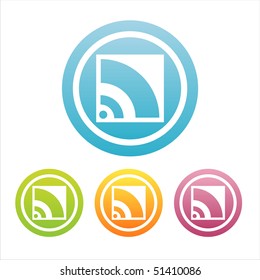 set of 4 colorful rss signs