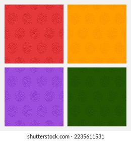Conjunto de 4 colores sin costura con puntos coloridos