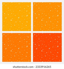 Set of 4 colorful seamless patterns with white stars