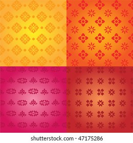 Set of 4 colorful seamless patterns