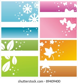 set of 4 colorful seasonal backgrounds