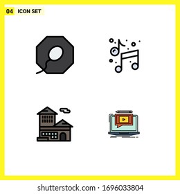 Conjunto de 4 paquetes de colores planos comerciales para el padre; oficina; artículo 2 banco; elementos de diseño de vectores editables para jugadores