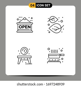 Set of 4 Commercial Filledline Flat Colors pack for board; living; autumn; nature; disk Editable Vector Design Elements