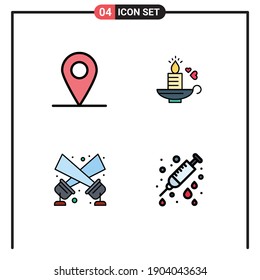 Set mit 4 kommerziellen Billardfarben-Paket für den Standort; Disco-Licht; Liebe; Taschenlampe; gesundheitsbearbeitende Vectordesign-Elemente