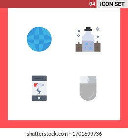 Set of 4 Commercial Flat Icons pack for arrow; phone; healthcare; wellness; cursor Editable Vector Design Elements