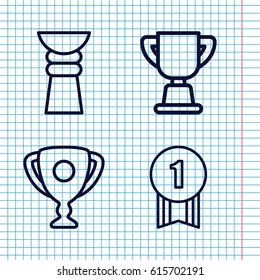 Set of 4 contest outline icons such as trophy