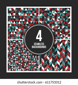 Set of 4 corporate patterns with simple geometric elements. Useful for web backgrounds, wrapping and interior design.