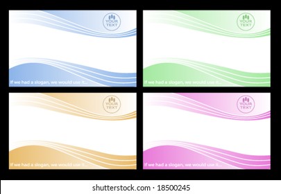 Set of 4 corporate wave banners