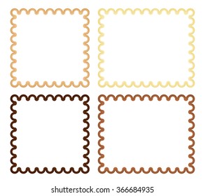 Set of 4 curl frame in shades of brown and beige (square and rectangle)