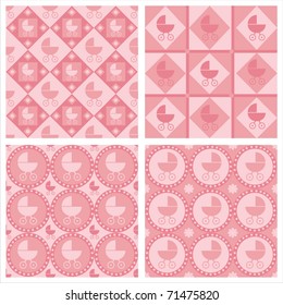 set of 4 cute baby arrival patterns