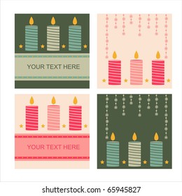 set of 4 cute candles backgrounds