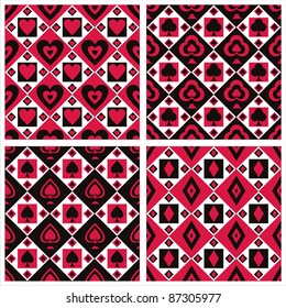 set of 4 cute casino patterns