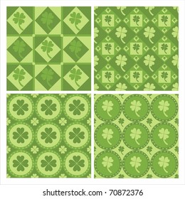 set of 4 cute clover patterns