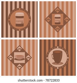 set of 4 cute coffee backgrounds