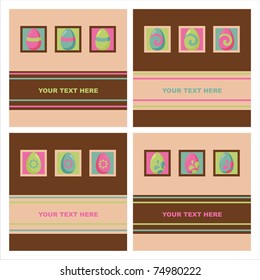 set of 4 cute easter cards