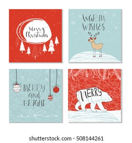 vector cute christmas shutterstock english polar eps10 snowman elf seamless merry greeting themed includes bear santa retro patterns holiday card