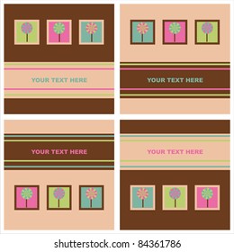 set of 4 cute lollipops cards