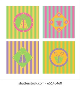 set of 4 cute presents backgrounds