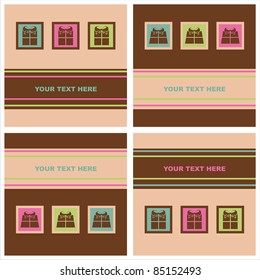 set of 4 cute presents cards