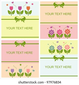 set of 4 cute spring cards