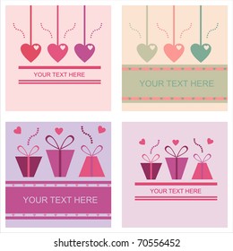 set of 4 cute st. valentine's day cards
