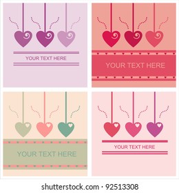 set of 4 cute st. valentine's day cards