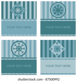 set of 4 cute winter snowflakes frames