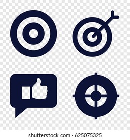 set of 4 dartboard filled icons such as target