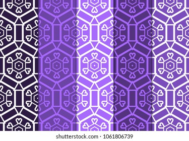 set of 4 decorative ethnic ornament. Seamless vector illustration. For printing on fabric, paper for scrapbooking, wallpaper, cover, page book, design elements.