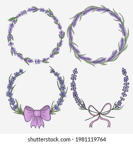 set of 4 delicate lavender ornaments